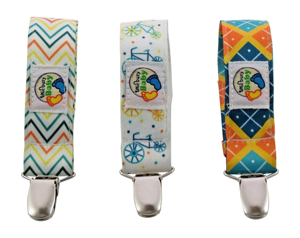 Clips para chupete para bicicleta de tierra - soportes Binky y calmante para niños, bebés, niños pequeños Foto 2 de 4