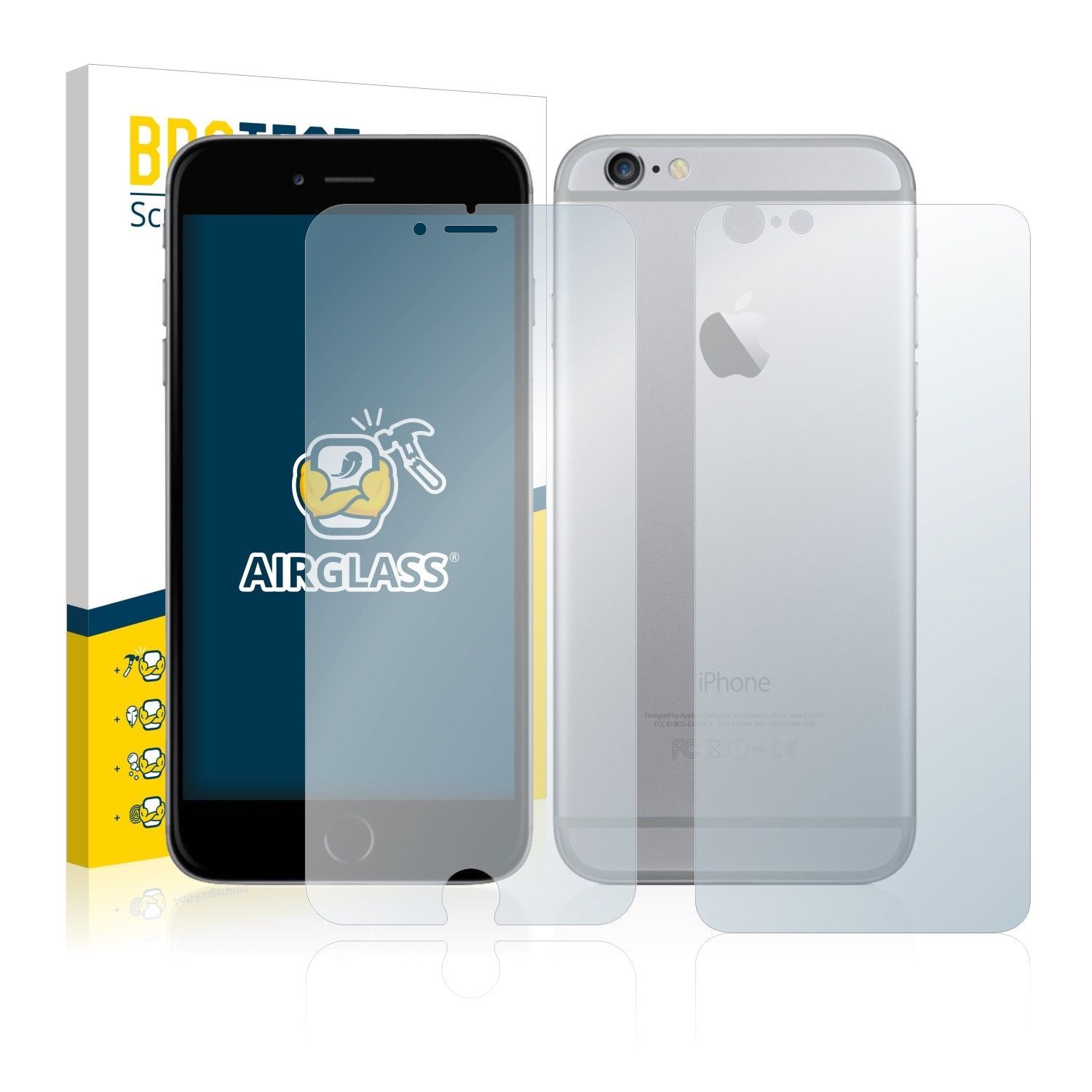 Apple iPhone 6S Plus BROTECT AirGlass Premium Screen Protector Front and Back  