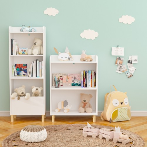 Kids 3-Tier Bookcase, Children's Book Display & Toy Storage Organizer - Picture 6 of 12