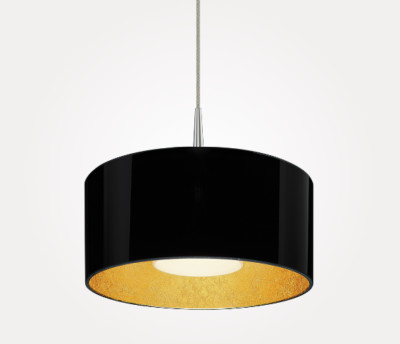 Bruck Cantara Pendant Black Glass Shade with Gold Lining MLED/30K/MC/P/501