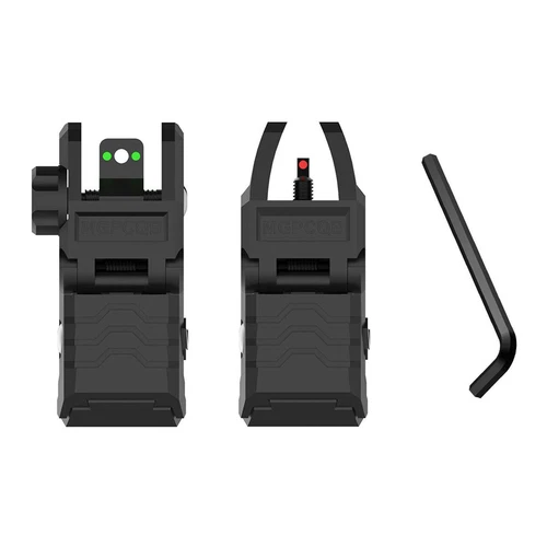 Foldable Iron Sights Flip-up Front and Rear Sight Fiber Optics Dual Aiming New - Picture 9 of 14