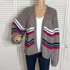 Xirena Lander Bohemian Alpaca Blend Relaxed Striped Multicolor Cardigan Small