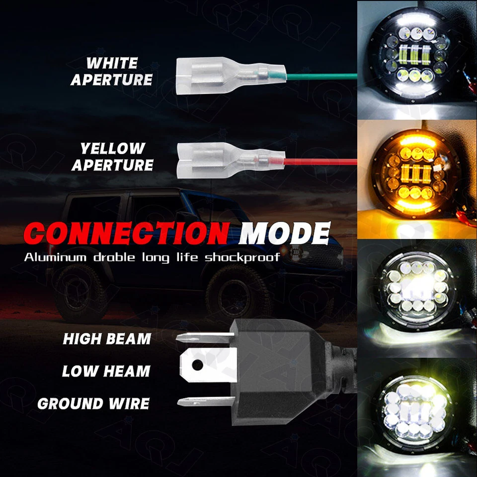 2X 7"INCH CHROME LED HEADLIGHT PROJECTOR FOR FORD LN7000 LN8000 LN9000 TRUCKS - Image 4 of 4