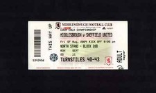 2009/10 MIDDLESBROUGH v SHEFFIELD UNITED 0-0 TICKET CHAMPIONSHIP 07.08.09 SCARCE