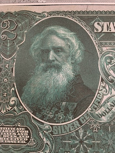 Reproduktion 2 $ Schein Bildungsnote 1896 Silber Zertifikat Morse Fulton Lesen Sie unten!! - Bild 6 von 7