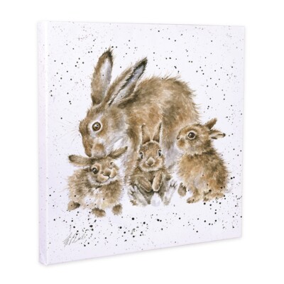 BILD LEINWAND DRUCK HASEN FOREVER AND ALWAYS 20 X 20  CM VON WRENDALE NEU