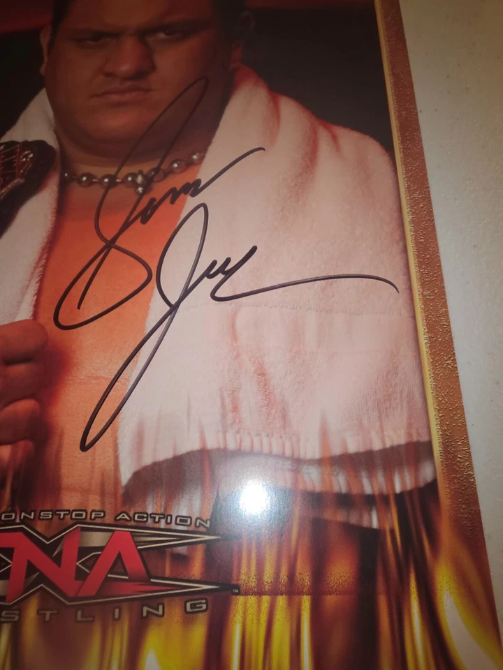 签名亲笔签名 TNA 摔跤萨摩亚乔宣传照片冲击 WWE WWF NWA — 第 2/3 张图片