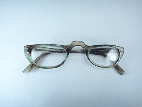 Vintage Diamond Plate Granny Style Readers Brown/Green Frames Italy +1.50 - Picture 11 of 12