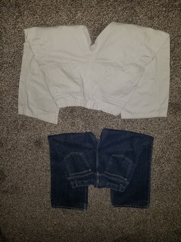 Boys jeans 16 husky lot wrangler cargo adjustable waist faded glory Bootcut xxl - Picture 2 of 2