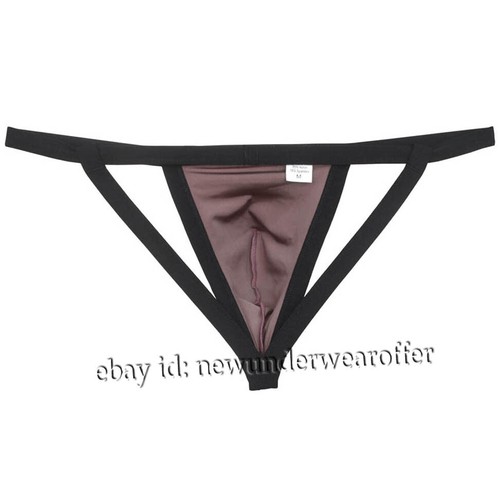 Men's Stretchy Shiny Jockstrap Underwear Male Bulge Pouch Adjustable Satin Thong - Picture 8 of 24