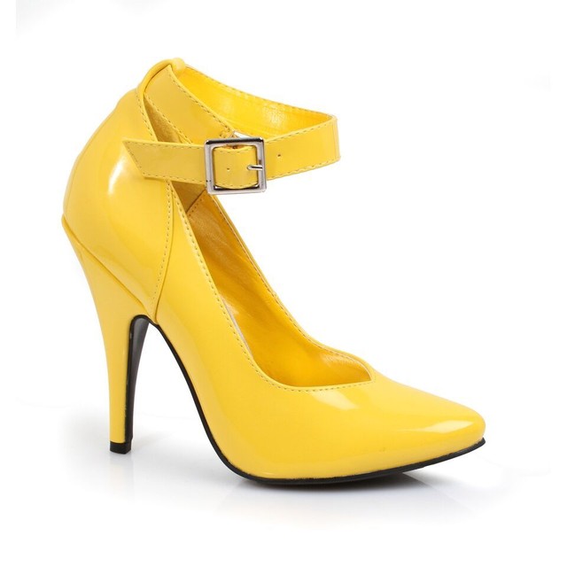 yellow and black heels