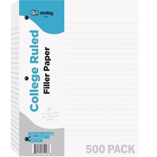 Loose Leaf College Ruled Notebook Paper 500 Sheets 10.5x8 Inches 3 Hole