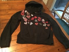 Superman Hoodie Jacket Multiple Logos TM  DC Comics Jerry Leigh Medium 7/9