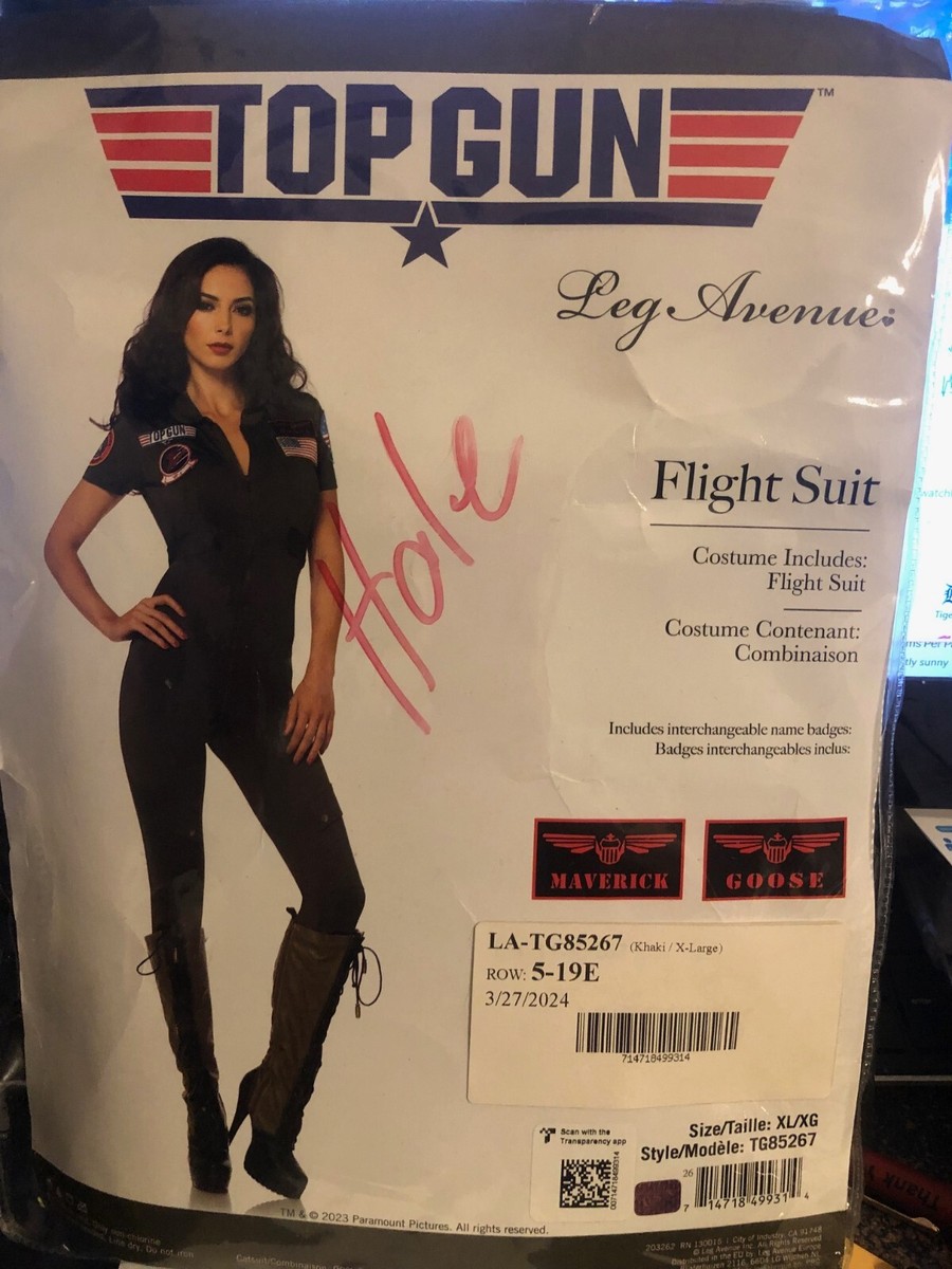 NEW Sexy Top Gun Flight Suit Costume Womens SZ XL Halloween MSRP $70 DEFECT 