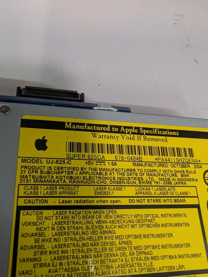 Apple iMac G5 DVD-R/CD-RW Super 825CA with bracket 678-0489BF Model UJ-825-C - Image 2 of 3