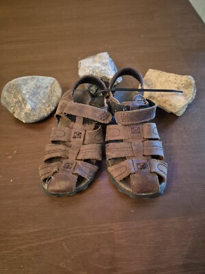 Size 10.5M Kids Stride Rite Sandals Hudsen Leather Upper