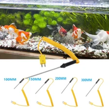 K-Type Thermocouple Probe Digital Thermometer Steel Sensor Spiral Cable Wire USA