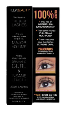 HUDA BEAUTY Mini LEGIT LASHES Double-Ended Volumizing and Lengthening Mascara