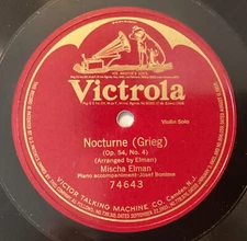 Mischa Elman – 78 rpm Victor 74643: GRIEG Nocturne; E cond