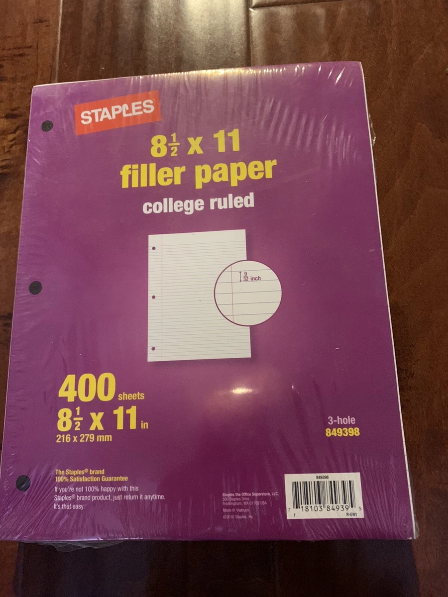 Office Depot Brand College Ruled Notebook Filler Paper 3 Hole Punched 11 x  8 12 100 Sheets - Office Depot