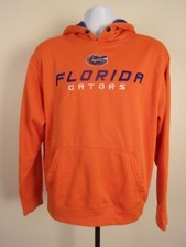 Florida Gators Hoodie Size LARGE Orange Long Sleeve Polyester Stadium Athletics