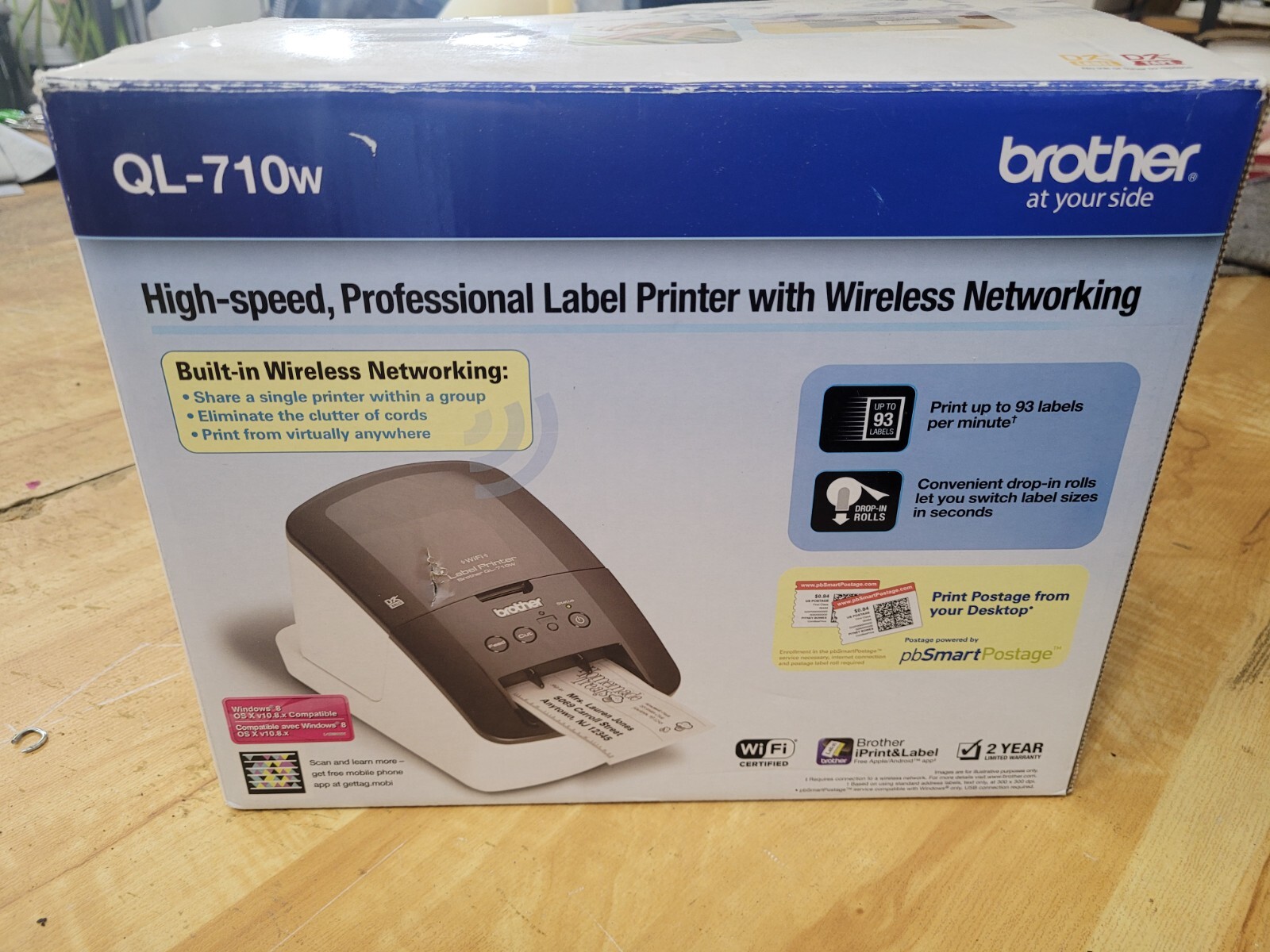 Brother QL710W Wireless Label Thermal Printer 12502632269 eBay