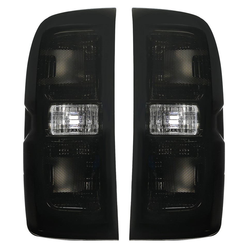 KUAFU Tail Light Compatible With 2014-2018 Chevy Silverado 1500 2500 3500 HD GMC Sierra 3500 HD Dually Model TailLight Brake Lamps Pair Halogen W/O Bulbs Replace For GM2801261 Chrome Housing Red Lens - Foto 10