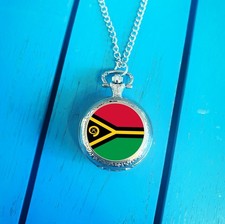 Vanuatu Flag Pocket Watch. Ni-Vanuatu Gift for Him. Patriotic Christmas Gift.