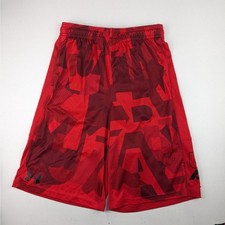 Under Armour Red Patterned Athletic Shorts Boys Large