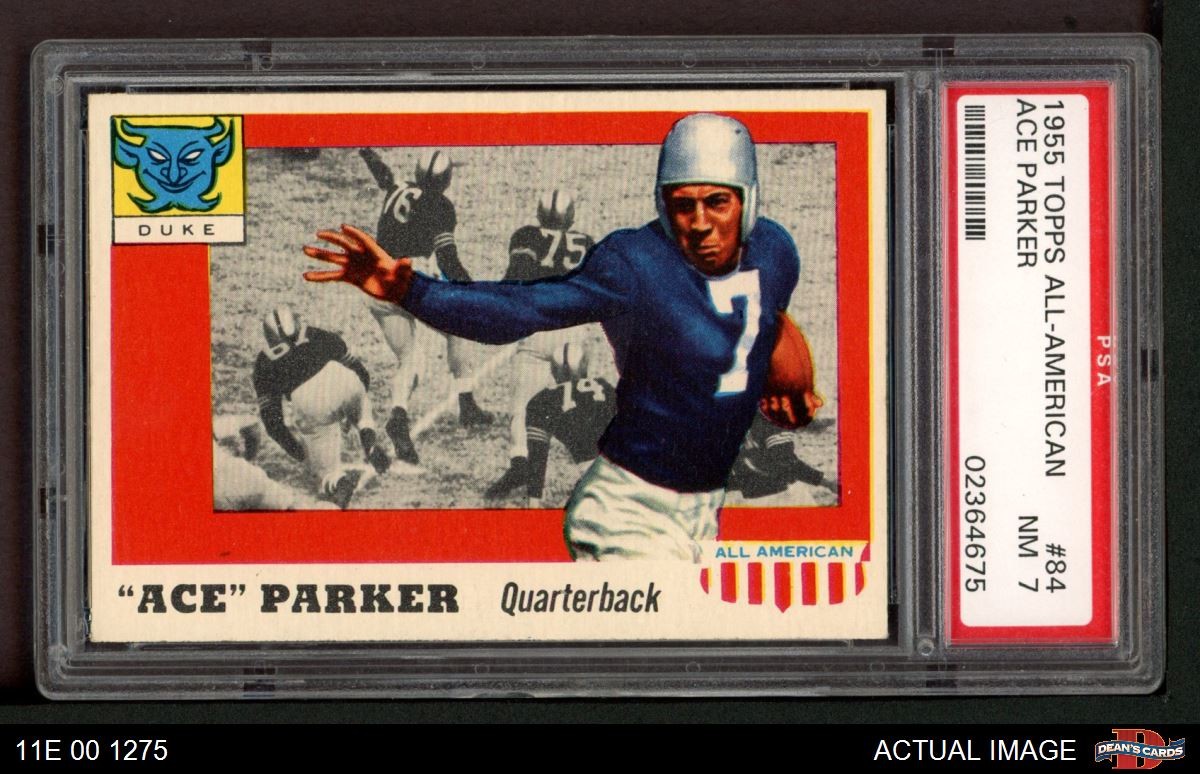 1955 Topps #84 Ace Parker RC SHORT-PRINT HOF Duke PSA 7 - NM