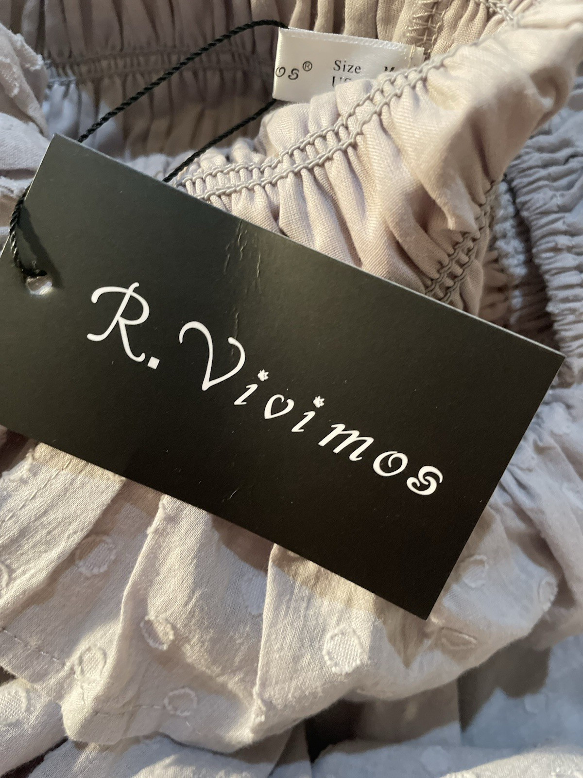 R Vivimos Maxi Dress Sz M Gray Renaissance Milkmaid Coquette Peasant Prairie NWT