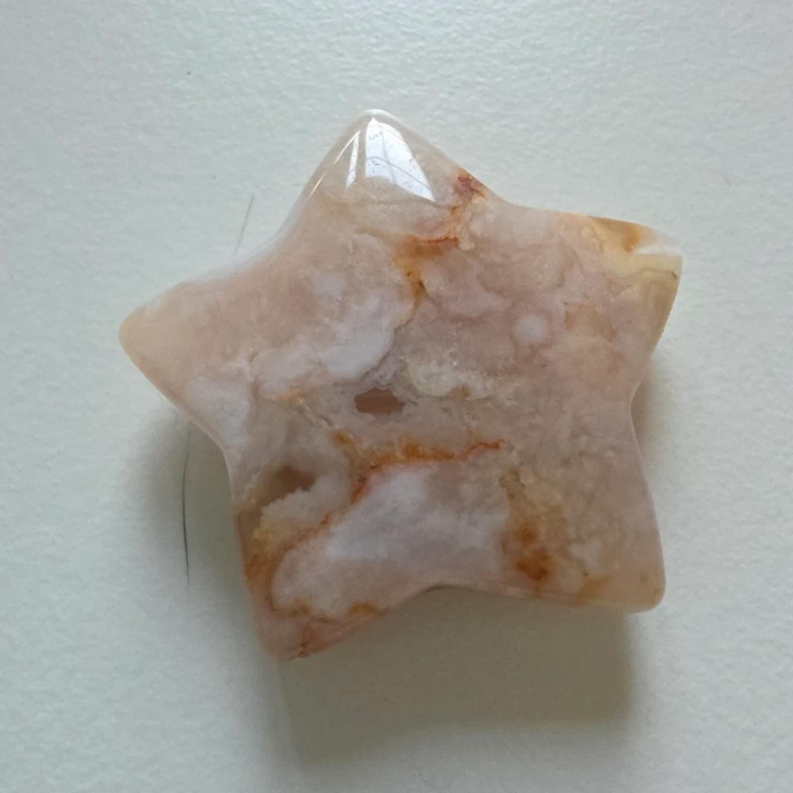 Flower Agate Crystal Star – Natural Pink Blossom Stone