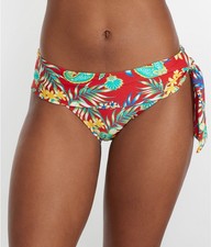 Pour Moi RED FLORAL Heatwave Fold-Over Tie Bikini Bottom, US 12, UK XL 16