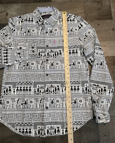 Mishka MNWKA NY Shirt Mens XS Aztec Southwestern Abstract Button Up Cotton - Picture 4 of 8