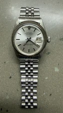 Rolex Datejust 1601 Silver Jubilee Bracelet with Silver Bezel