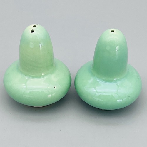 Vintage Franciscan GMB Pottery El Patio Tahoe Green MCM Salt & Pepper Shaker Set - Picture 2 of 10