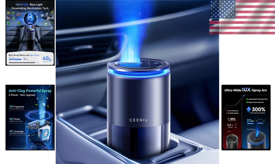 Ambientador ultrasónico de coche con aroma ajustable Foto 2 de 4