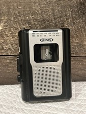 Jensen Portable AM/FM Radio Cassette Play/Recorder Black/Silver W/Hammer Tape