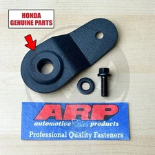 Black Radiator Bracket Stay w ARP Bolt & OEM Bushing for 96-00 Honda Civic