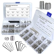 830Pcs Metric + Standard SAE Allen Head Socket Hex Grub Screw Set Assortment Kit