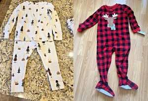 Toddler - Lot of 2 Christmas 2 Piece Set & Sleeper Pajamas Size 3T