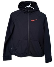 Nike Dri-fit Youth L 12-14 Black/Red Fleece Full-Zip Hoodie