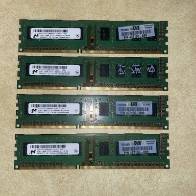 4 Micron 1GB DDR3 SDRAM Memory Modules Designed for Desktop Computers Or PC