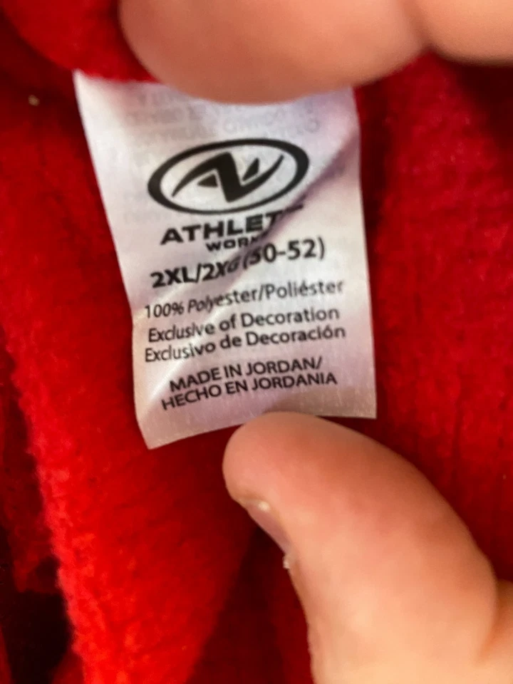 Athletic Works - красный/черный мужской свет флисовая куртка пальто 2XL (50/52) полный молнии. - Изображение 3 из 4