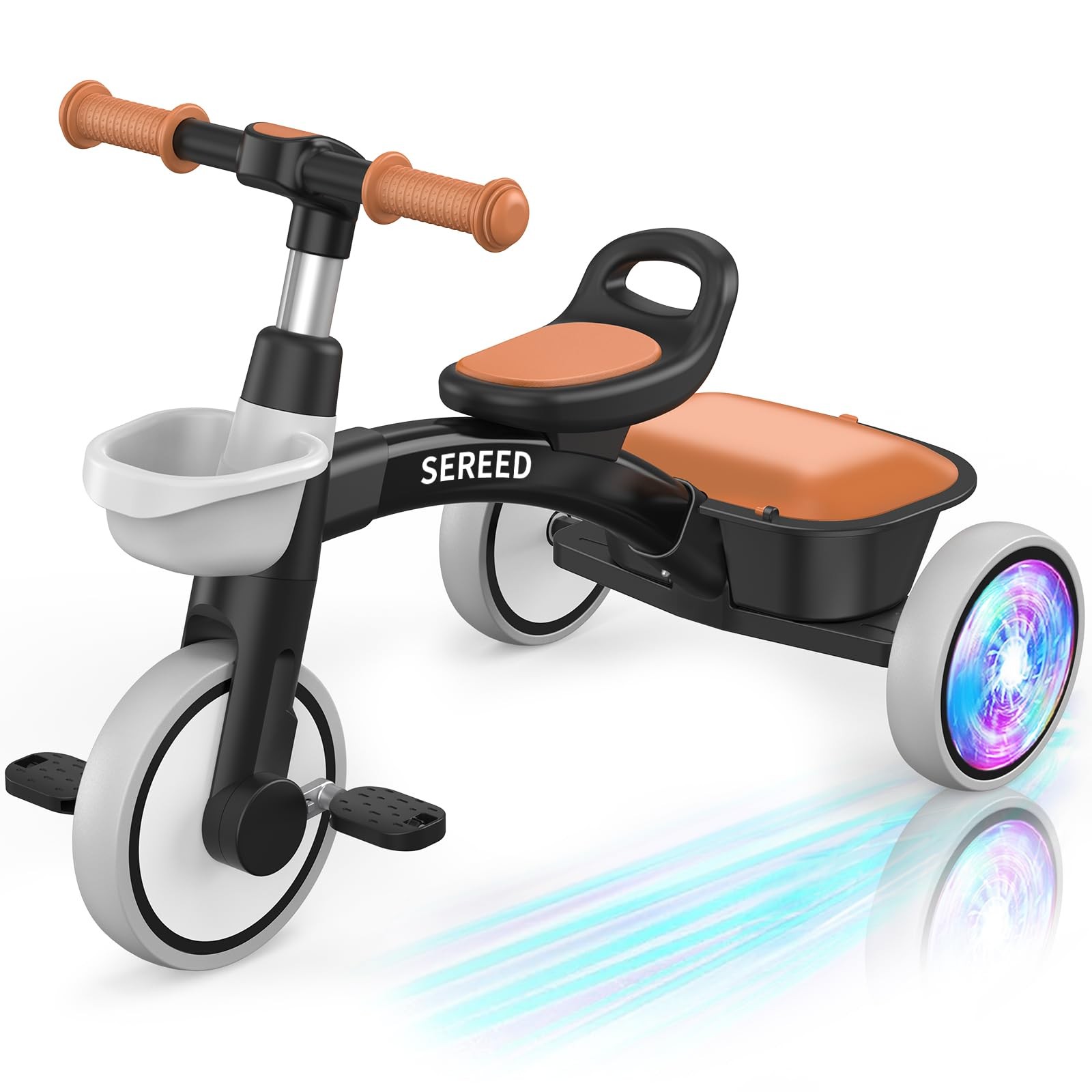 Colorful Lighting Toddler Tricycle for 2-5 Years Old Boys, A