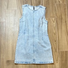 Abercrombie & Fitch Sleeveless Denim Light Wash Mini Dress Large Tall NWT