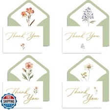 MAOBUYOU 24 Pack Floral Thank You Cards with Envelopes, Bulk Greeting Cards 4