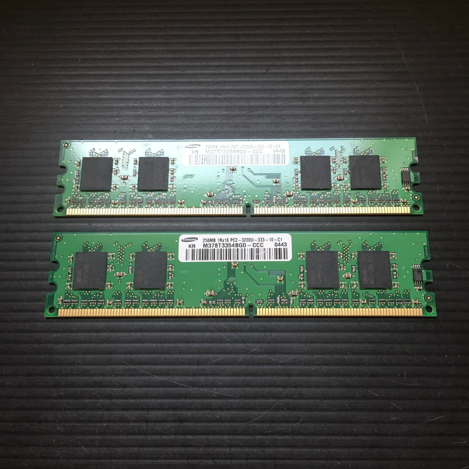 2PCS Samsung  256MB 1Rx16 PC2-3200U-333-10-C1 M378T3354BG0-CCC PC Memory - Image 3 of 4