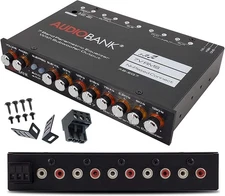 Audiobank EQ7 1/2 Din 7 Band Car Audio Equalizer EQ w/Front, Rear/Frequency... 