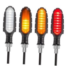 4PCS Motorcycle Indicators Flowing Turn Signal Lights Motorbike Smoked Shell